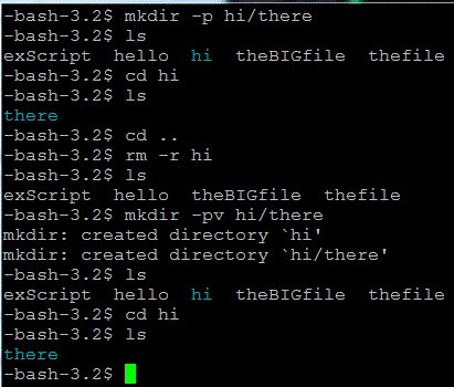 mkdir example