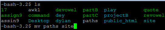 mv, cp example
