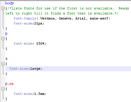 CSS Code for page