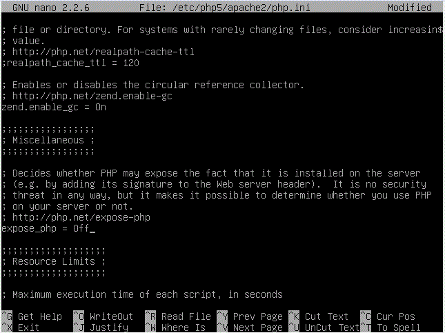 Change PHP config file