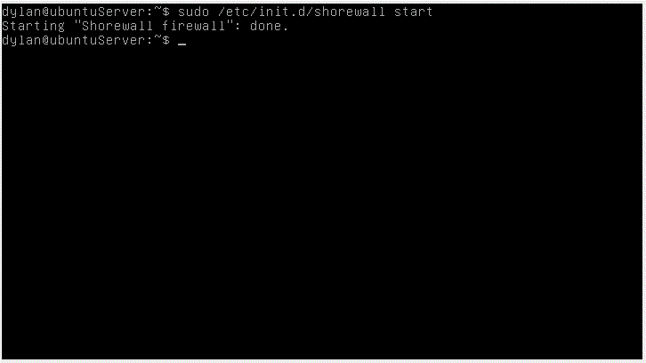 Start Shorewall Firewall