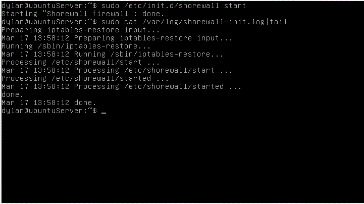 Shorewall error log