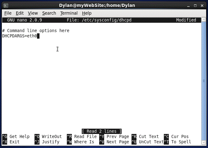 Edit DHCPD File